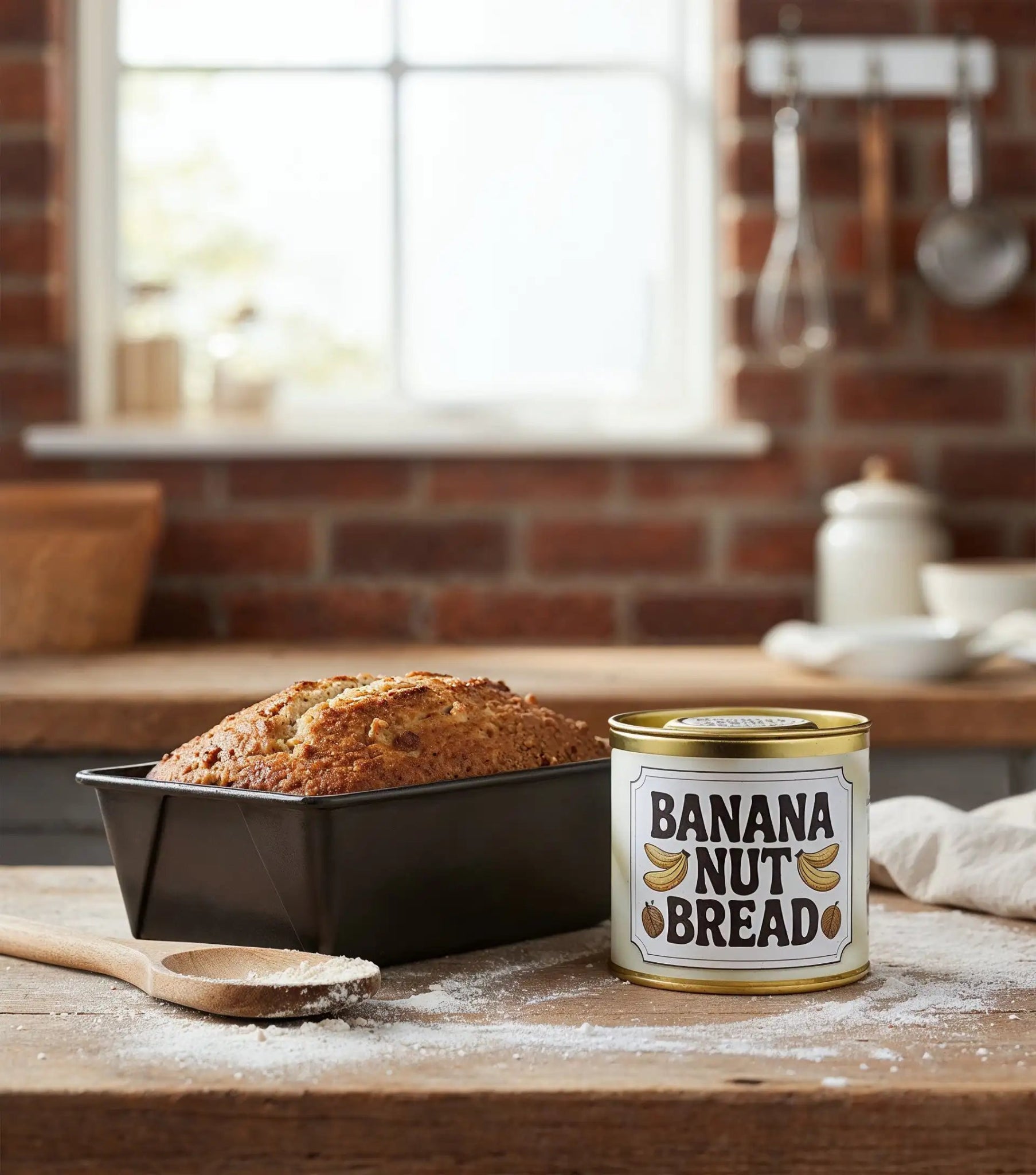 Banana Nut Bread Scented Candle - 7.5 oz Gold Tin - ZyndlFall Candles