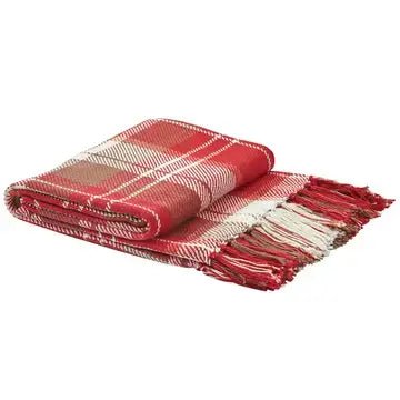 Cabin Style Throw Blanket – Plaid Throw Blanket with Fringe - ZyndlHome Decor