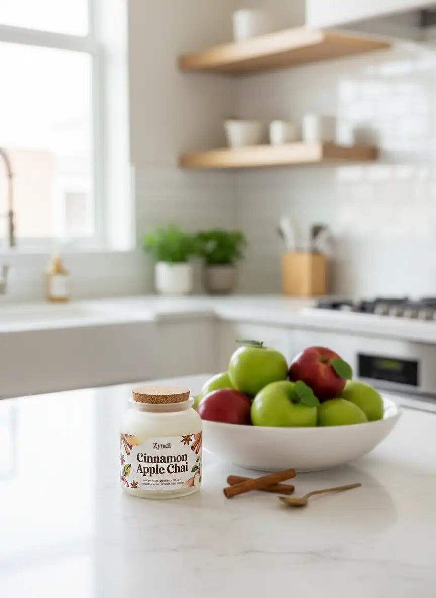 Cinnamon Apple Chai Scented Candle - Apple Scented Candle with Soy Wax - ZyndlFall Candles