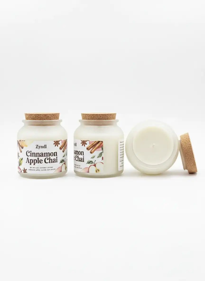 Cinnamon Apple Chai Scented Candle - Apple Scented Candle with Soy Wax - ZyndlFall Candles