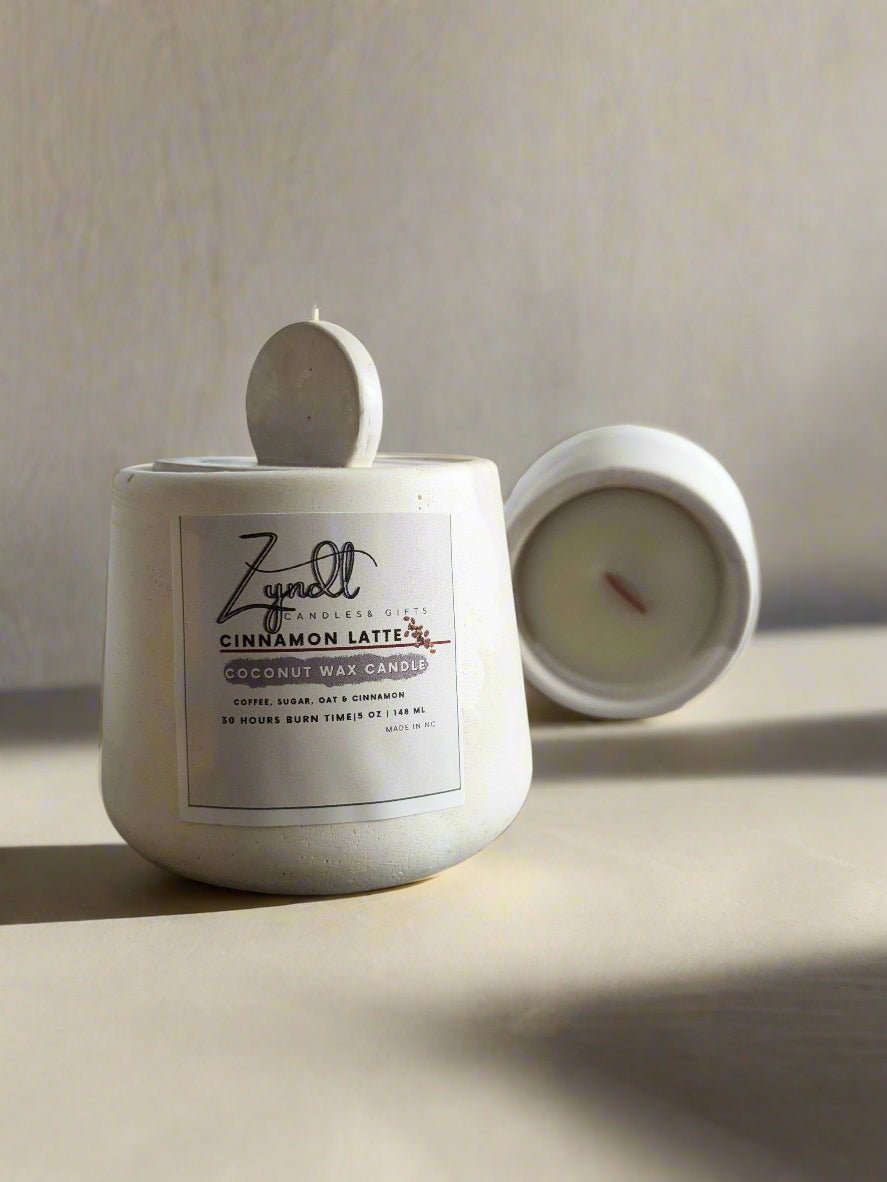 Cinnamon Latte Handmade Candle | 5 oz Coffee Scented Candle | Handmade Gift - ZyndlCandles