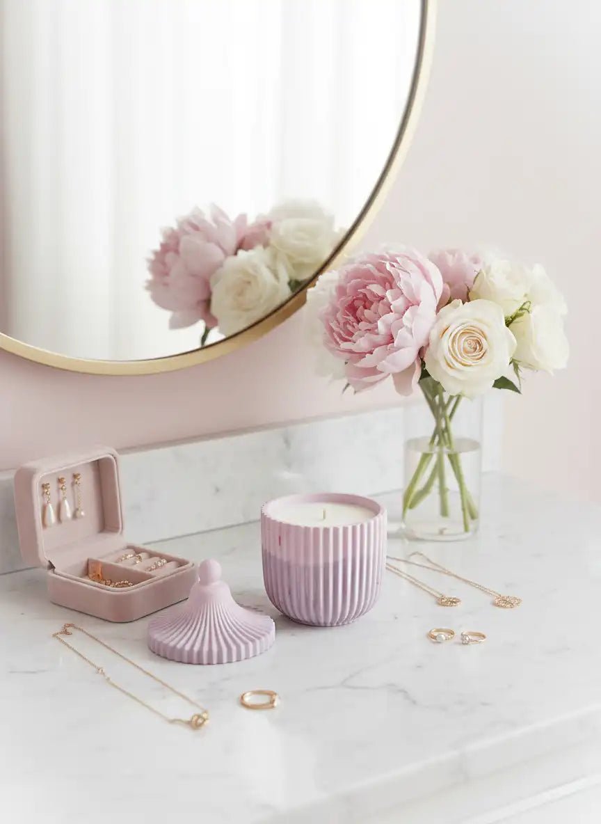 Feminine Candle in Pastel Purple Jar | 8 oz Coconut Wax - ZyndlCandles