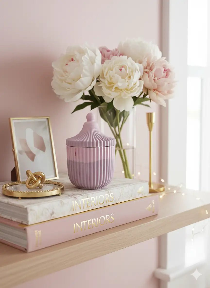 Feminine Candle in Pastel Purple Jar | 8 oz Coconut Wax - ZyndlCandles
