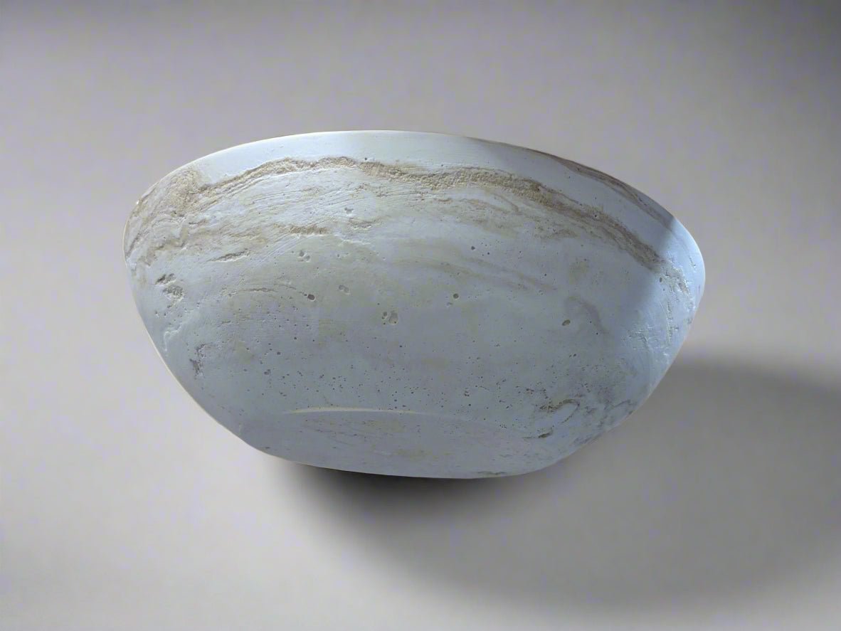 Handmade gypsum wabi - basi bowl - White, Grey and Gold Venus Bowl - ZyndlHandmade Bowls