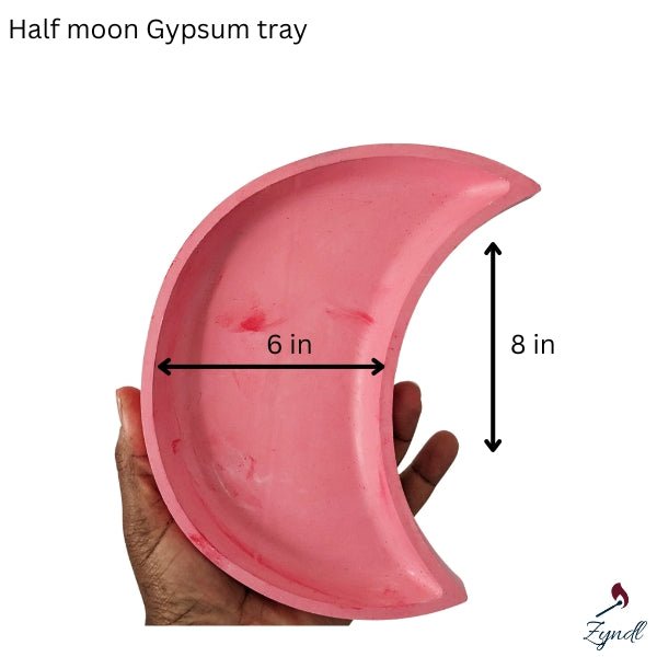 Handmade Half Moon Gypsum Tray – Crescent Concrete Tray - ZyndlGypsum Trays