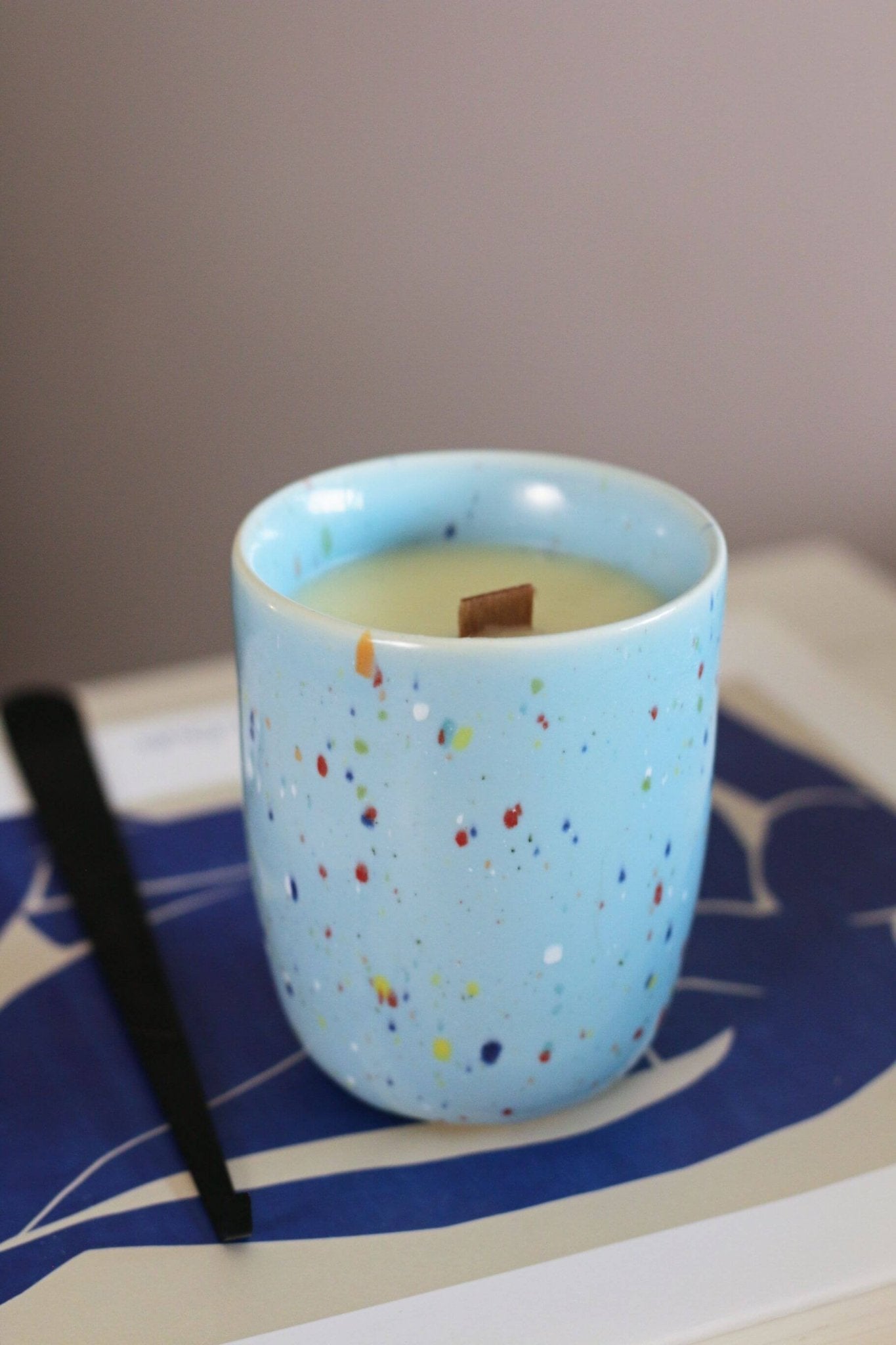 Lemon Blueberry Cake Candle – 9 oz | Wooden Wick & Ceramic Jar - Dessert Scented Candle - ZyndlCandles