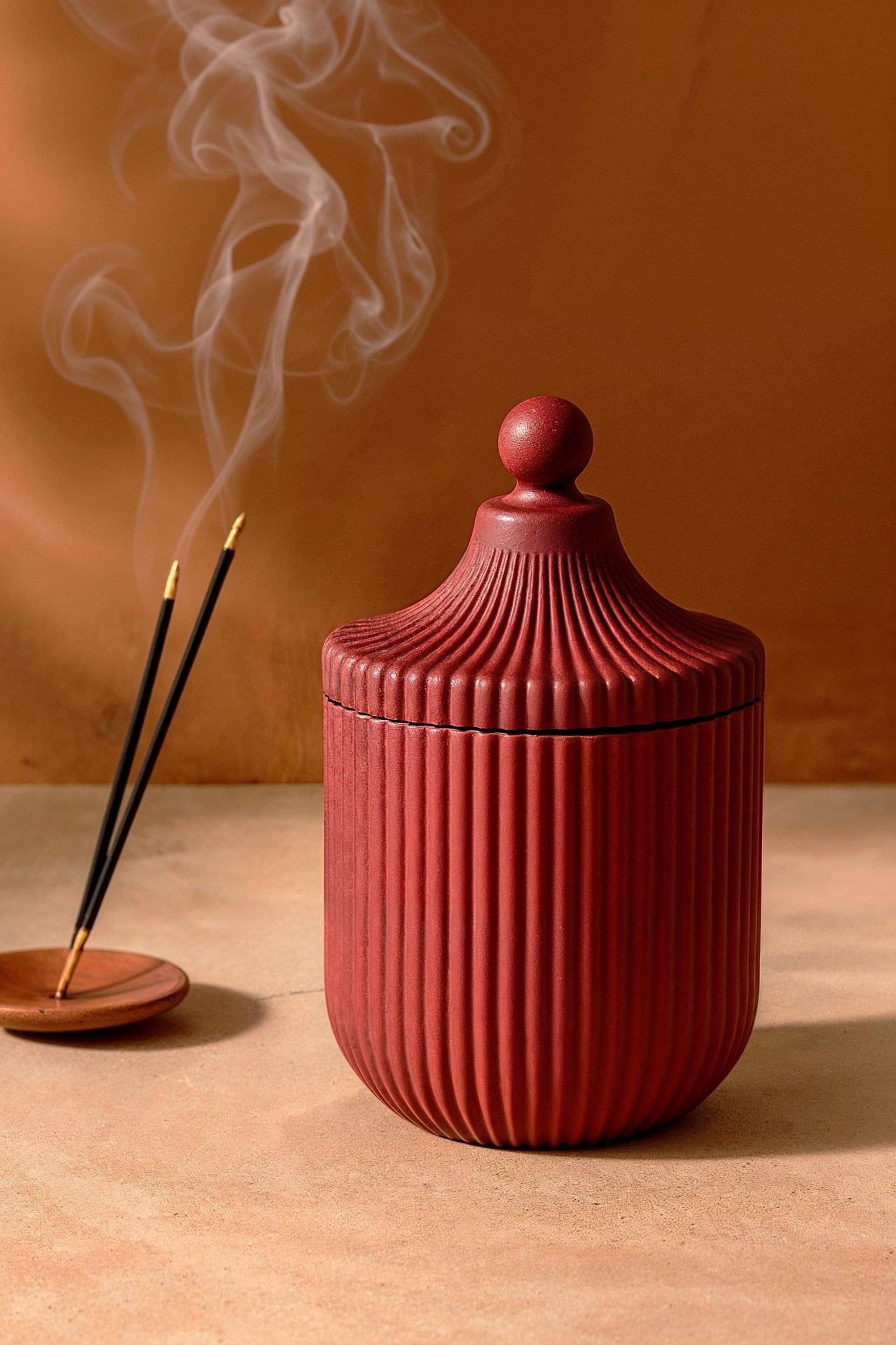 Nag Champa Incense Candle – 8 oz Coconut Wax with Wood Wick - ZyndlCandles