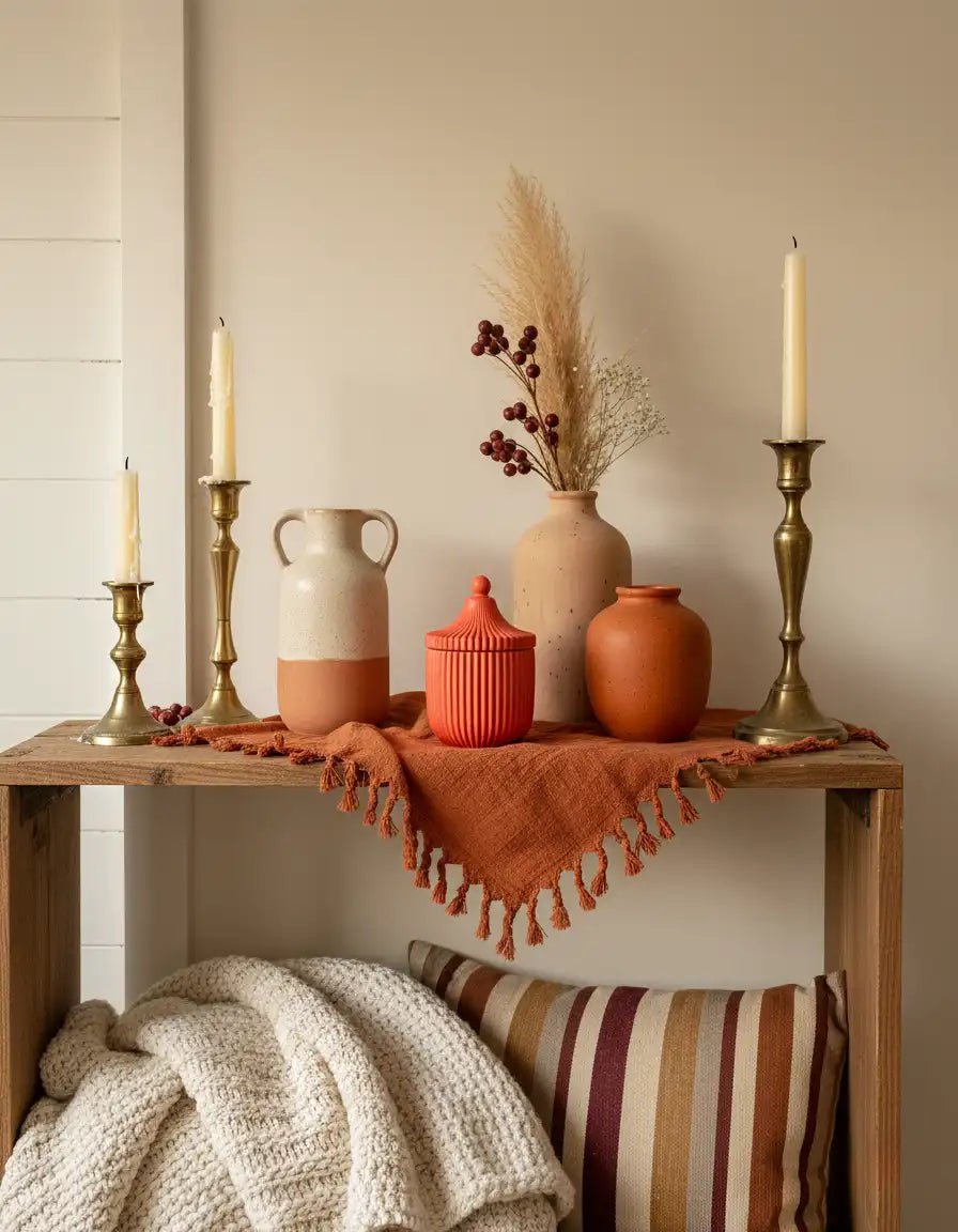 Orange Scented Coconut Soy Candle in Handmade Cement Jar - ZyndlFall Candles