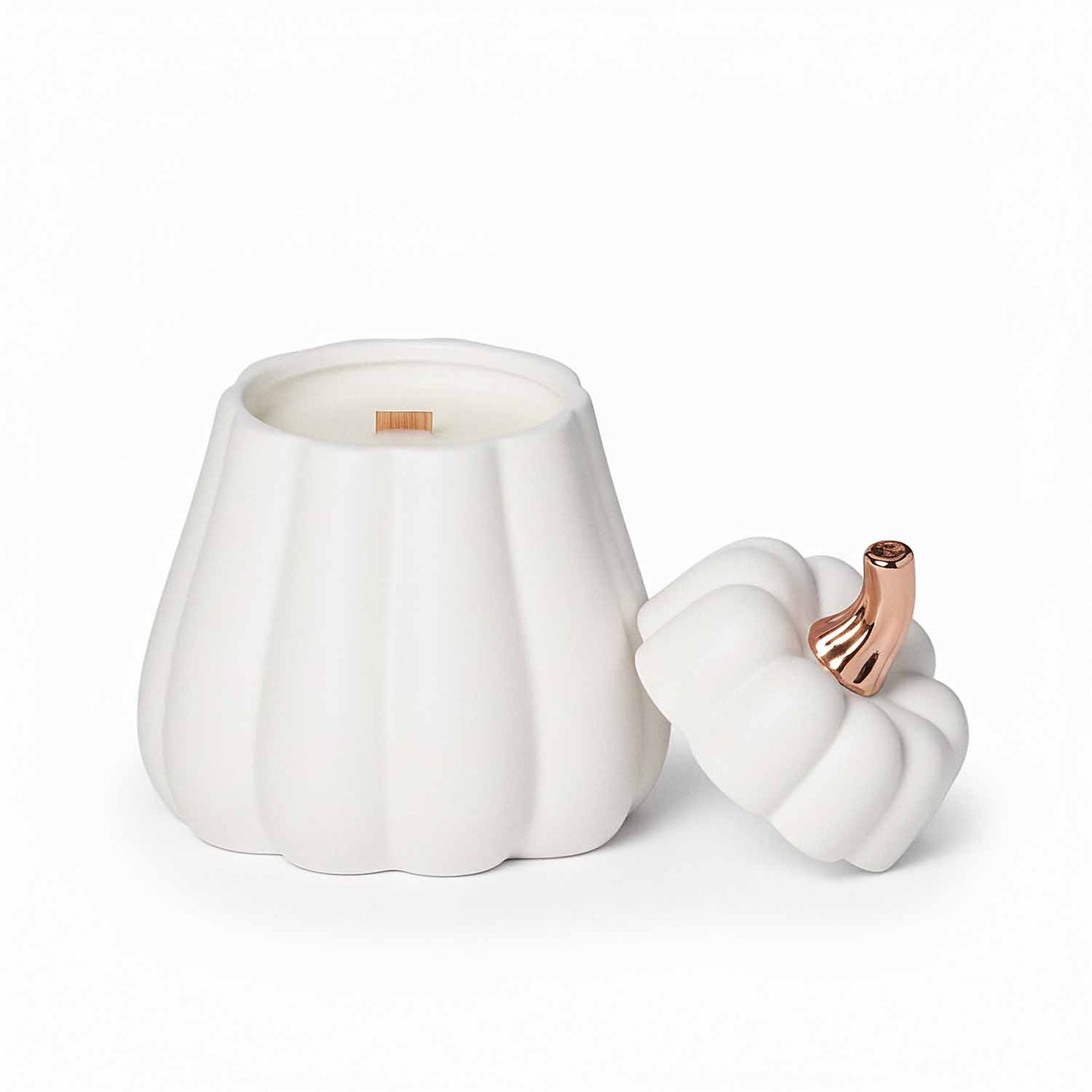 Pumpkin Caramel Candle - 8 oz Coconut Soy Wax with Wood Wick - ZyndlFall Candles