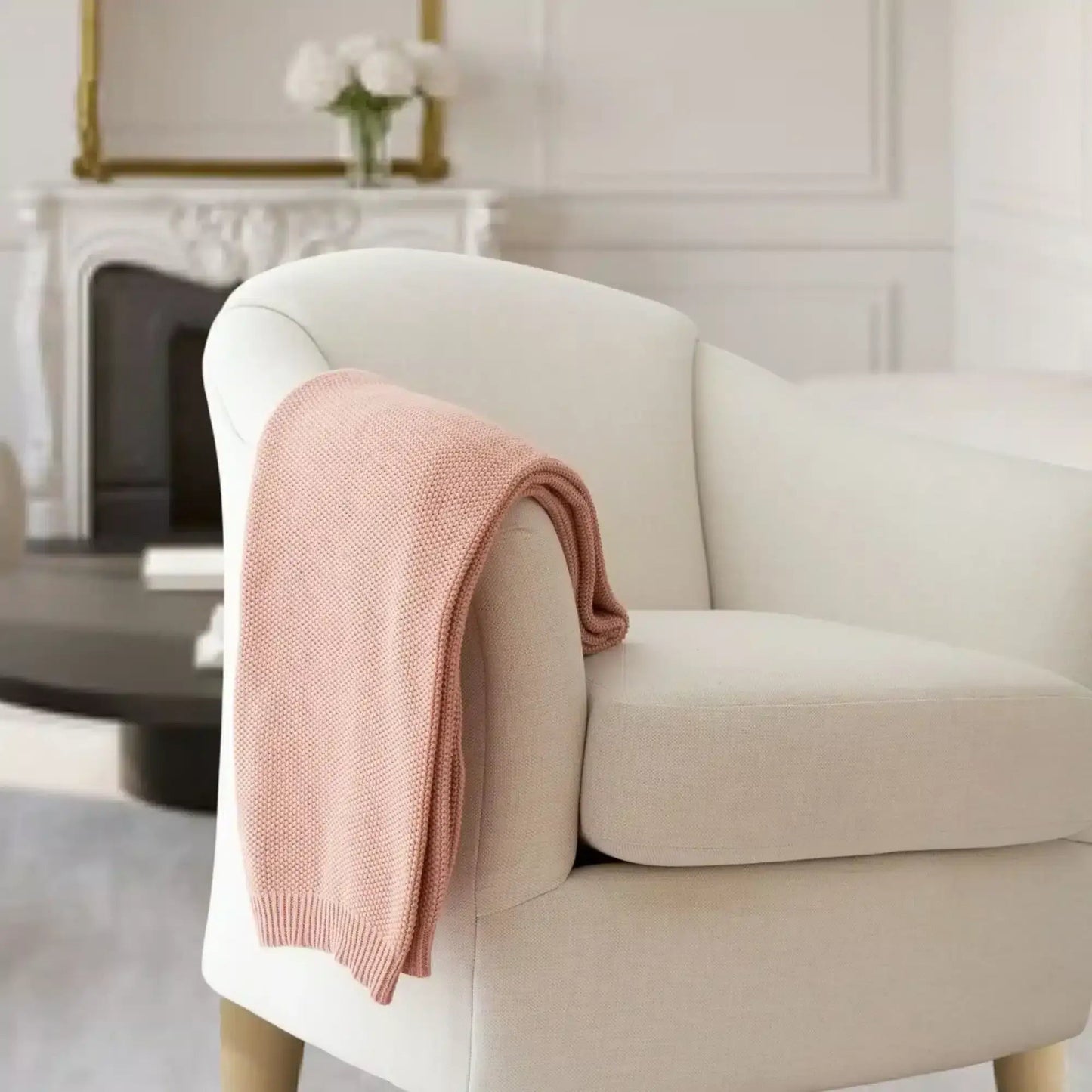 Sia Cotton Seed Stitch Knit Throw - ZyndlHome Decor