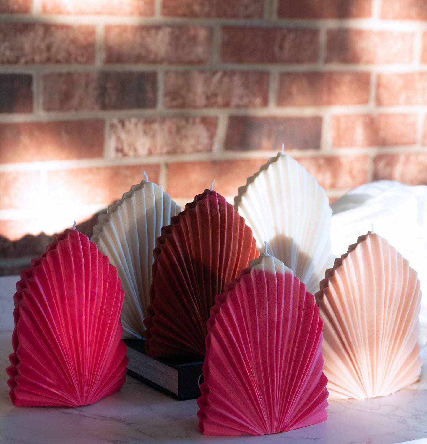 Soy Pillar Candle - Palm Leaf - 7" Sculptural Scented Candle Without Jar - ZyndlPillar Candles