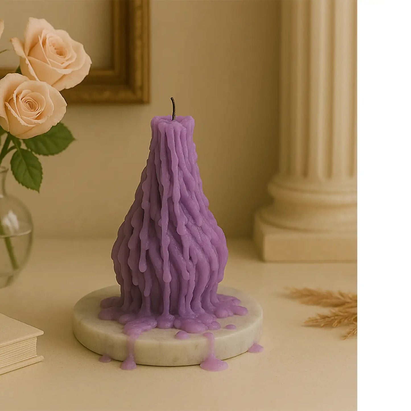 Spiral Pillar Candles - Aesthetic Spiral Light Candles (Set of 2, Coconut Soy Wax) - ZyndlCandles
