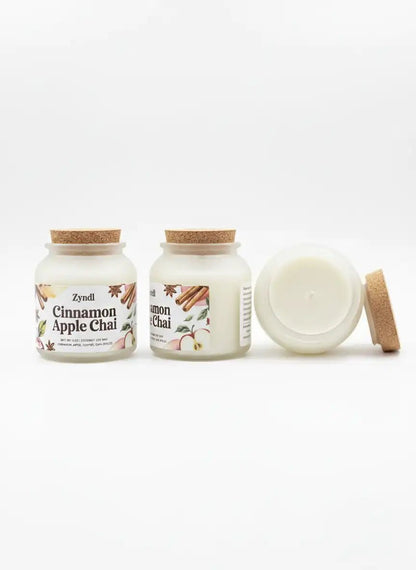 Cinnamon Apple Chai Scented Candle - Apple Scented Candle with Soy Wax - ZyndlFall Candles