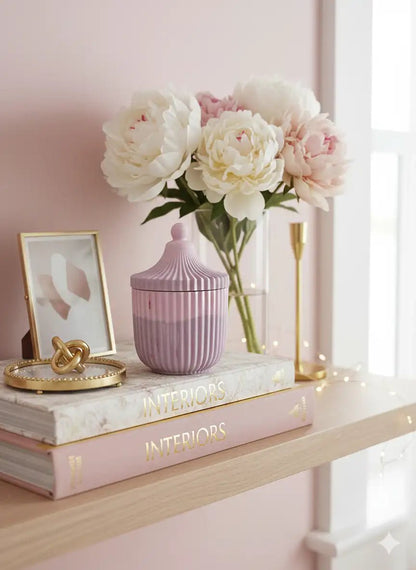 Feminine Candle in Pastel Purple Jar | 8 oz Coconut Wax - ZyndlCandles