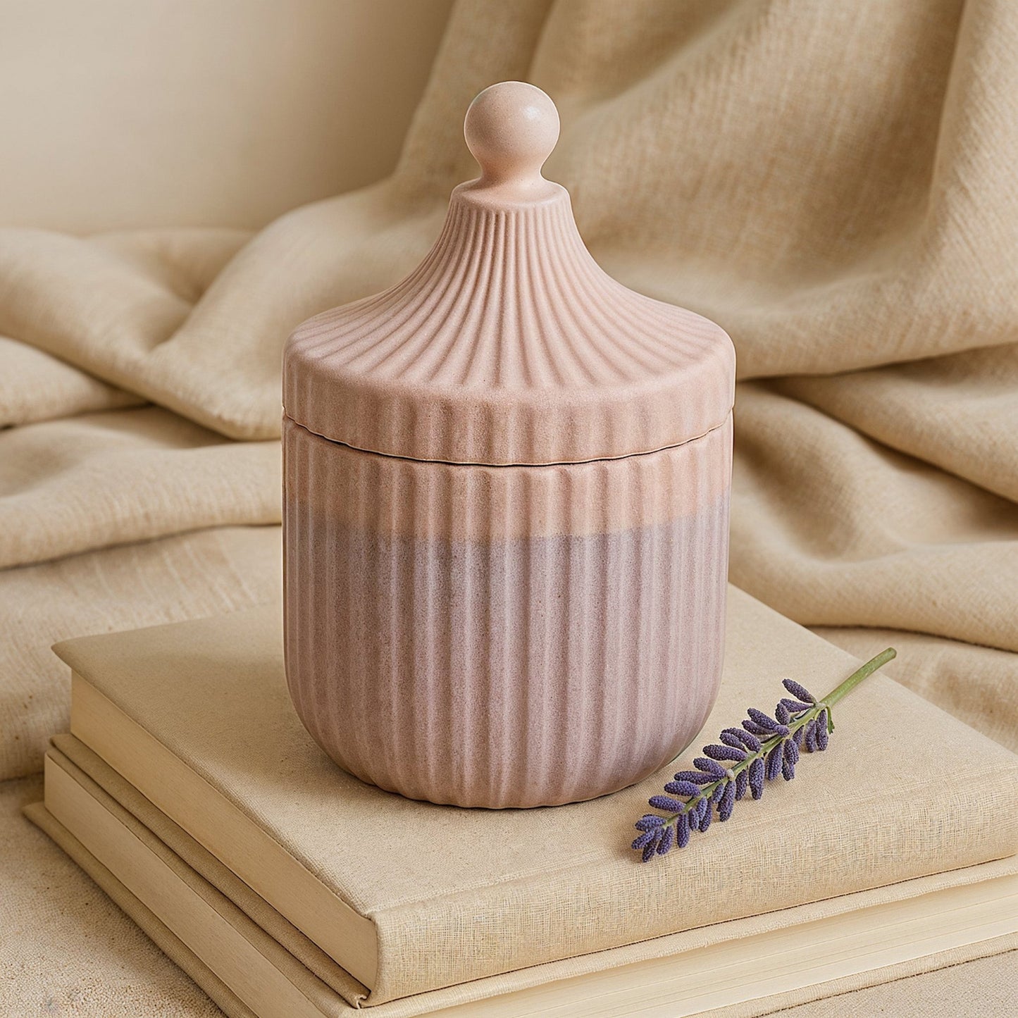 Handmade Lavender Scented Coconut Wax Candle – 8 oz - ZyndlCandles