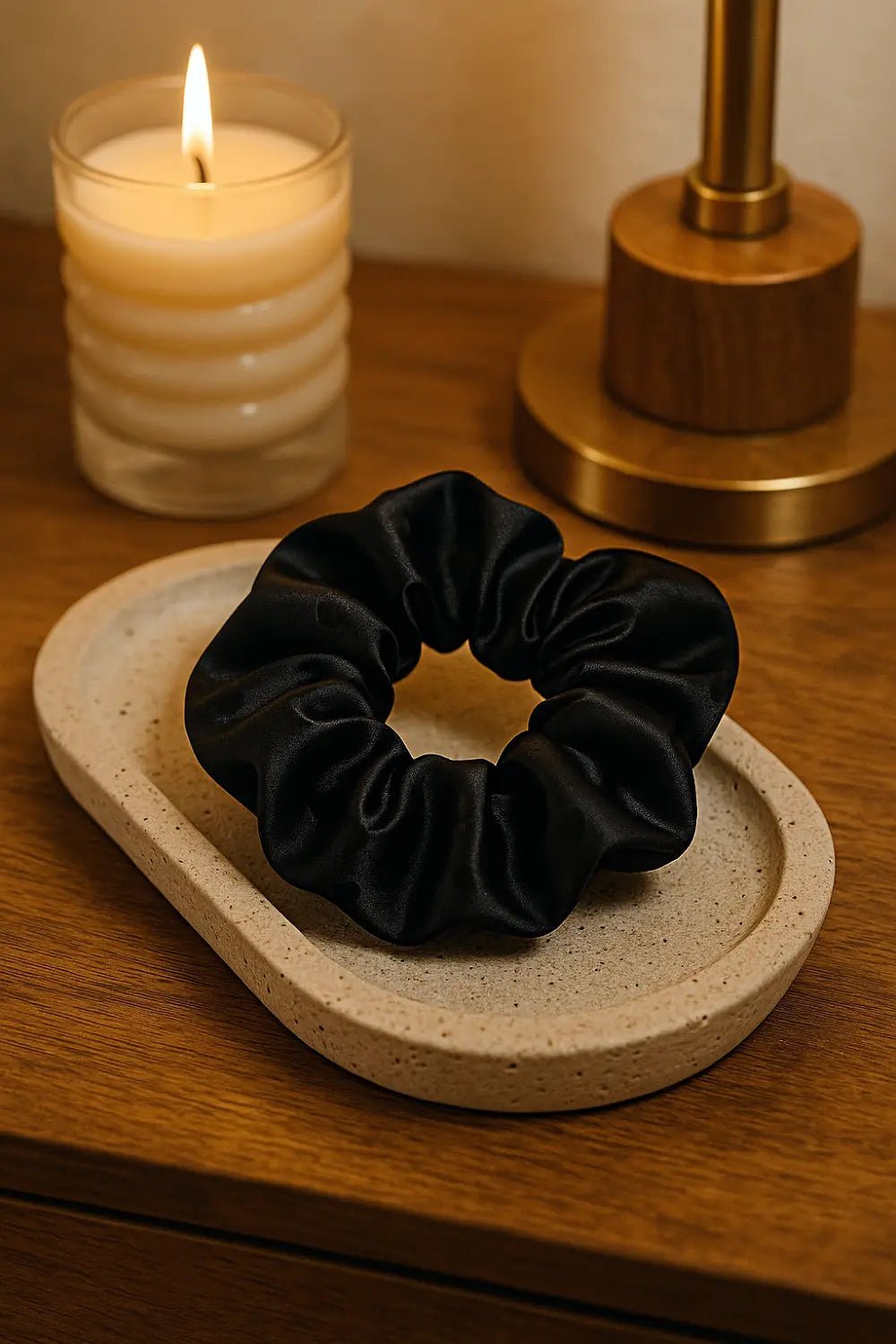 Handmade Satin Hair Scrunchies with Heart Motifs - ZyndlBeauty Accessories