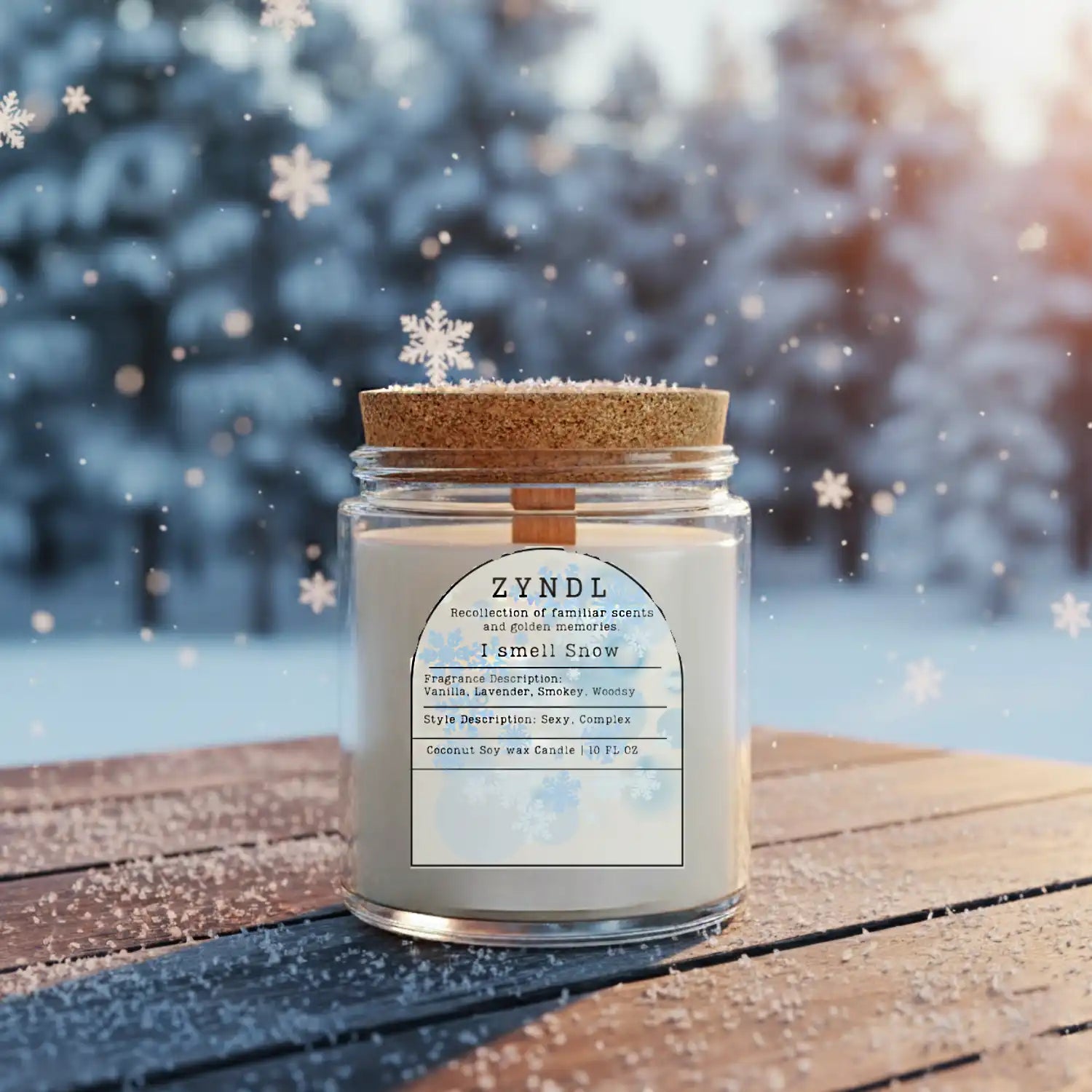 I Smell Snow – Woodsy Scented Candle (10 oz) - ZyndlFall Candles