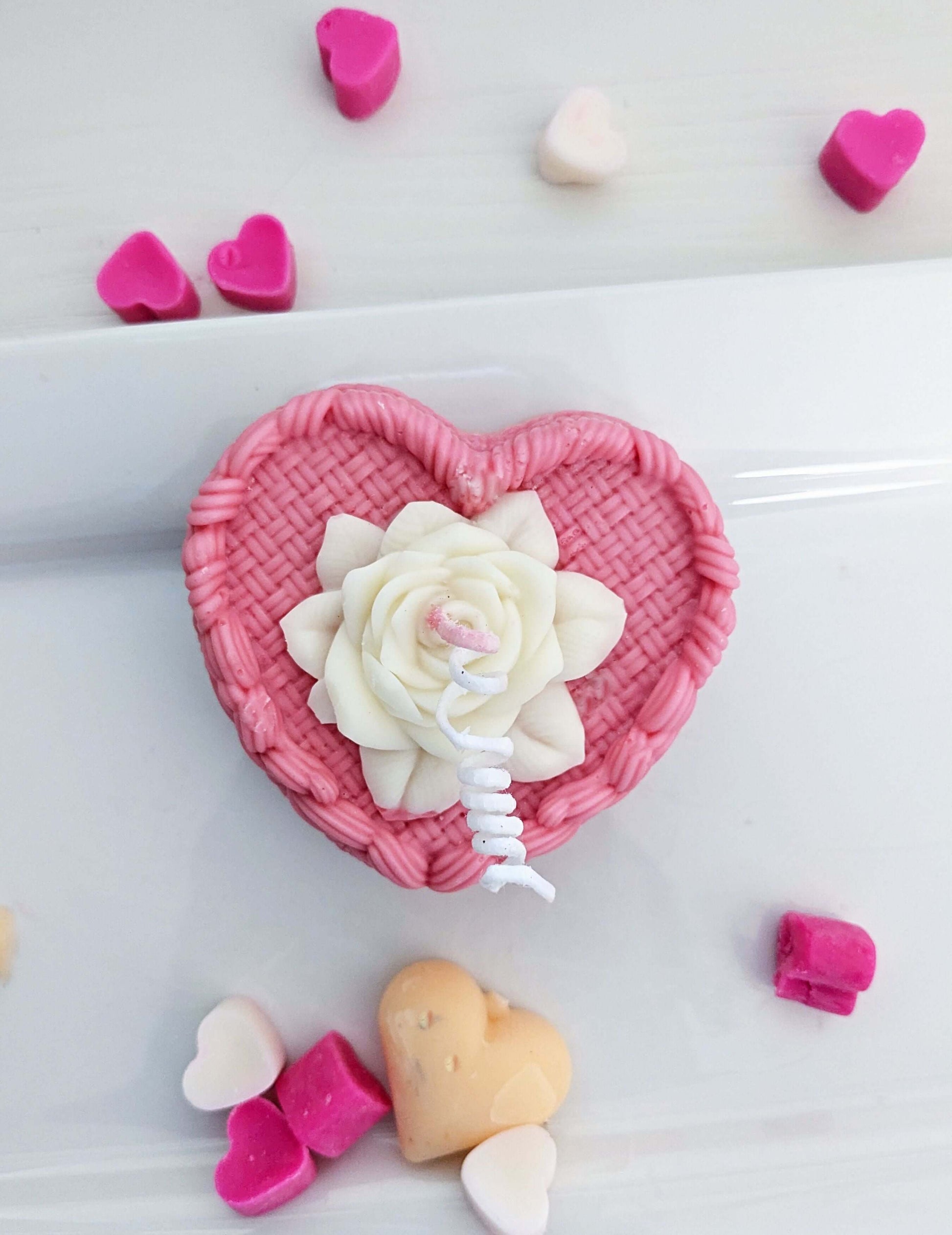 Handmade Heart Pillar Candle