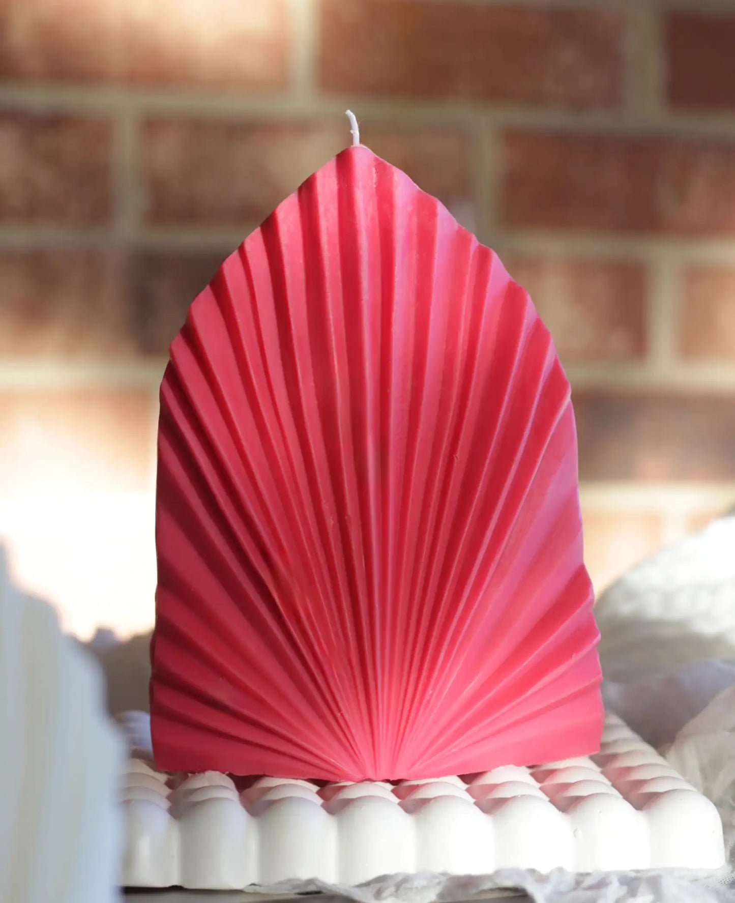 Soy Pillar Candle - Palm Leaf - 7" Sculptural Scented Candle Without Jar - ZyndlPillar Candles